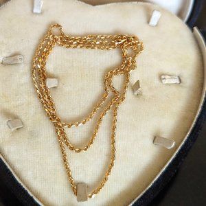 Vintage 14k Gold 24" Rope Chain Necklace, 9.47g